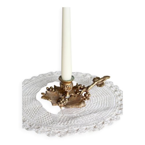 Rat de cave vintage en laiton – Décor feuilles de vigne et grappes