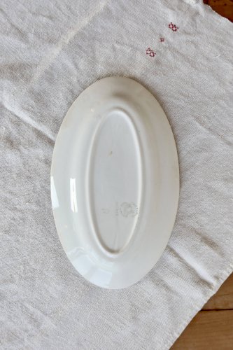 Ravier ancien Céranord modèle Monty – Faïence décor géométrique bordeaux