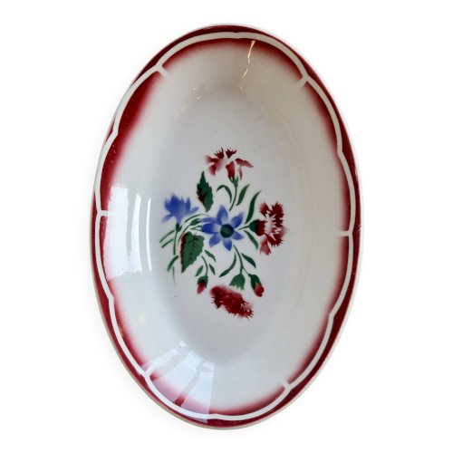 Ravier ancien faïence Sarreguemines Digoin - Modèle José - Décor fleuri