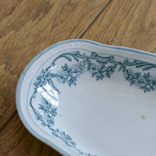 Ravier ancien XIXe terre de fer signé Sarreguemines collection Louis XVI