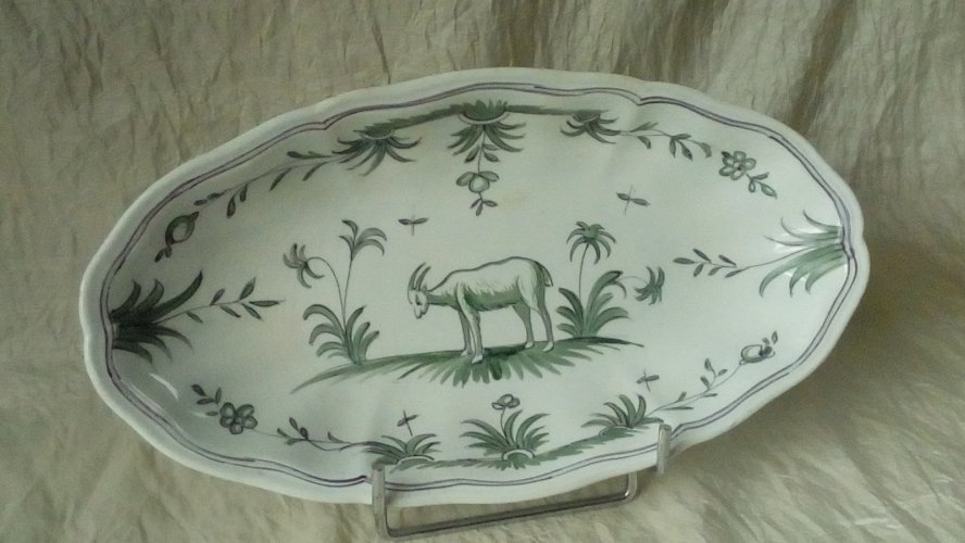 RAVIER EN FAIENCE DECOR ALA CHEVRE LUNÉVILLE *