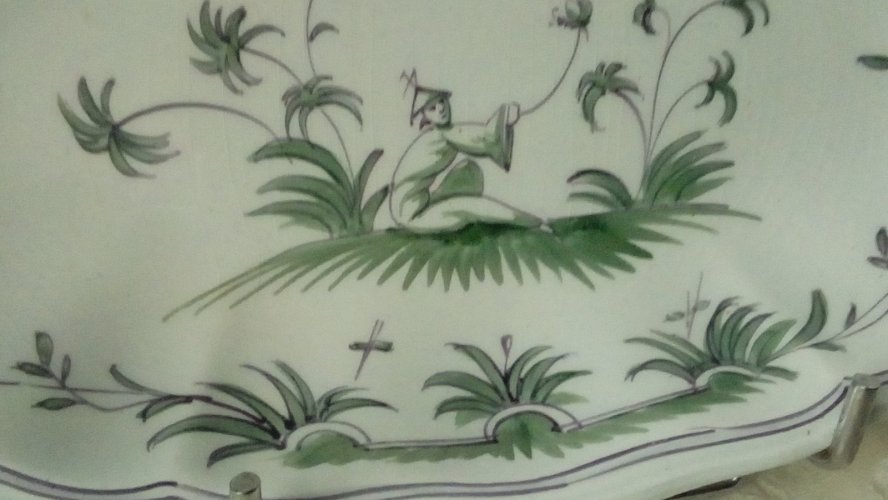 RAVIER EN FAIENCE DECOR AU CHINOIS LUNÉVILLE *
