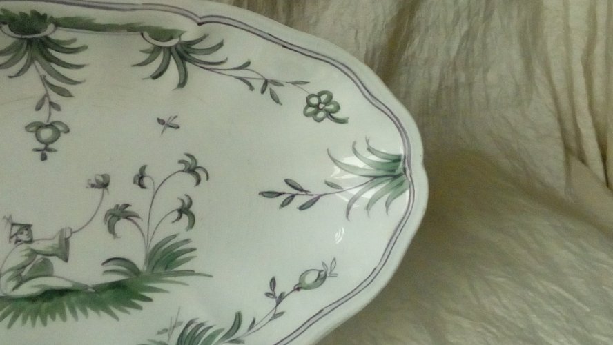 RAVIER EN FAIENCE DECOR AU CHINOIS LUNÉVILLE *