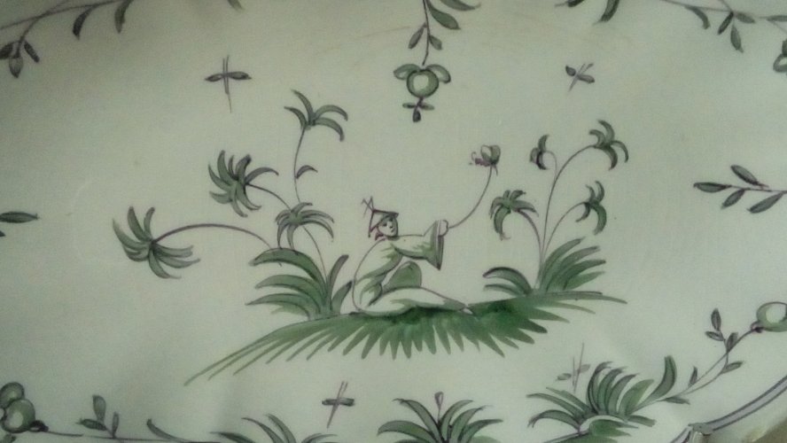 RAVIER EN FAIENCE DECOR AU CHINOIS LUNÉVILLE *