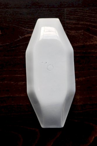 Ravier octogonal ancien Creil et Montereau - Modèle Perles - Bleu gris pâle