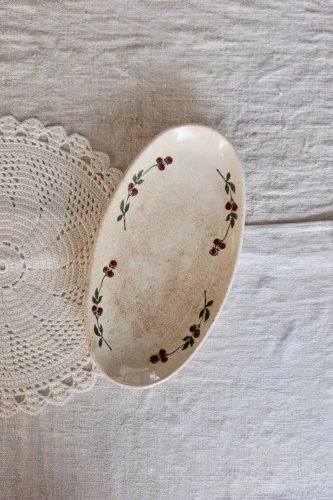 Ravier ovale ancien terre de fer – Somain – Modèle Sorbier