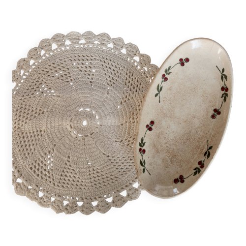 Ravier ovale ancien terre de fer – Somain – Modèle Sorbier