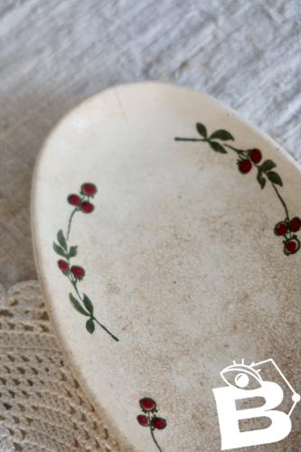 Ravier ovale ancien terre de fer – Somain – Modèle Sorbier