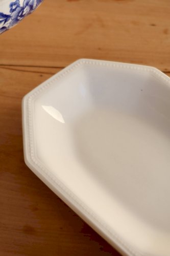 Ravier vintage porcelaine anglaise Johnson Brothers modèle Perle