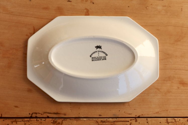 Ravier vintage porcelaine anglaise Johnson Brothers modèle Perle