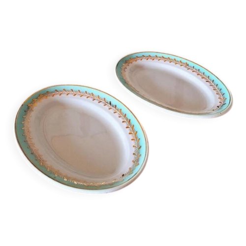 Raviers Lunéville Pierrefonds, dorure et feuillage doré (lot de 2)