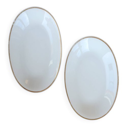 Raviers vintage en porcelaine blanche et liseré doré