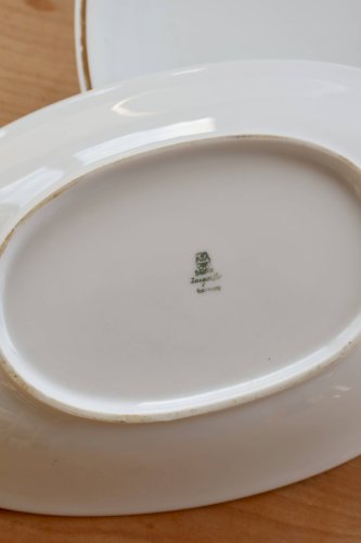 Raviers vintage en porcelaine blanche et liseré doré