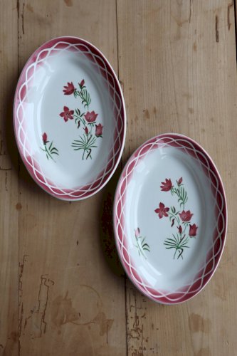 Raviers vintage faïence Sarreguemines Digoin modèle Aude – Décor floral