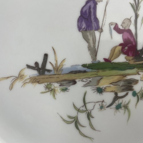 RAYNAUD assiette en porcelaine de Limoges décor SI KIANG scène n°5  Ø ~24.3cm