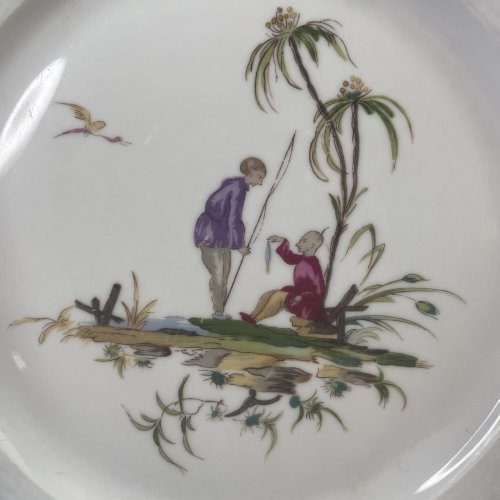 RAYNAUD assiette en porcelaine de Limoges décor SI KIANG scène n°5  Ø ~24.3cm