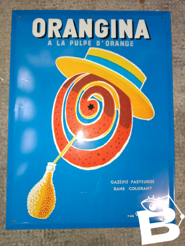 réédition moderne tole formé orangina en etat satisfaisant