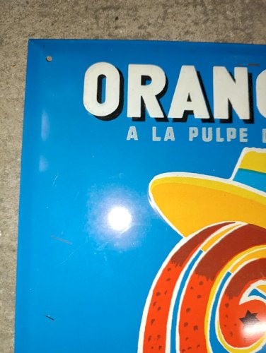 réédition moderne tole formé orangina en etat satisfaisant