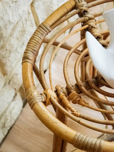 Regis, le tabouret en rotin N°722