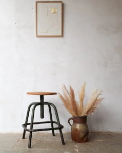 Regis, the industrial stool in metal and wood No. 836