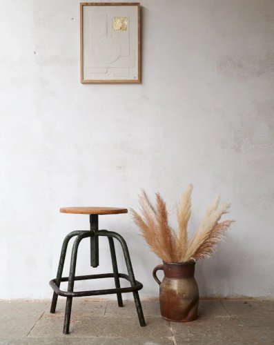 Regis, le tabouret industriel en métal et bois N°836