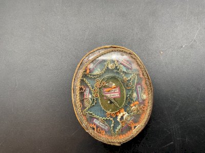 Antique reliquary 7 relics Victorian era Napoleon III France