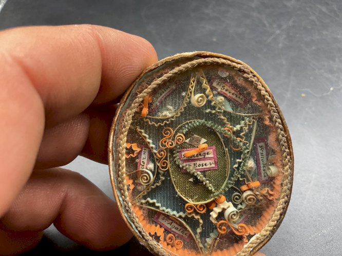 Reliquaire ancien 7 reliques époque victorienne Napoléon III France