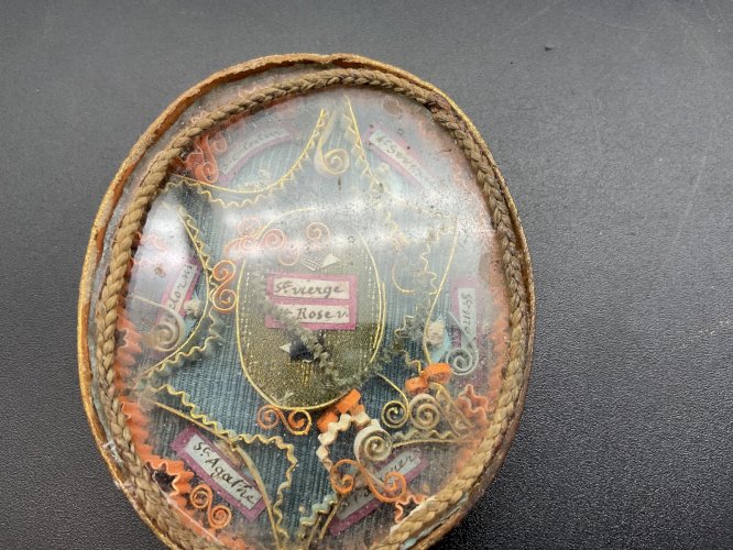 Reliquaire ancien 7 reliques époque victorienne Napoléon III France