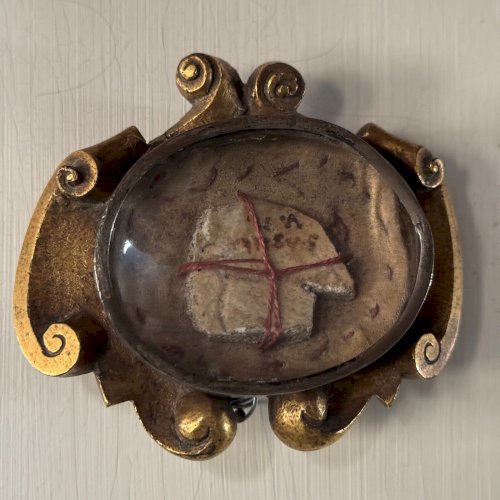 Reliquaire en bronze du XVIIIe Louis XV cachet ancien M3491