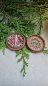 Antique round reliquary 19th century religious relic