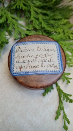 Reliquaire rond ancien XIX ème relique religieuse