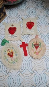 Ancient 19th-century textile relics religious relics