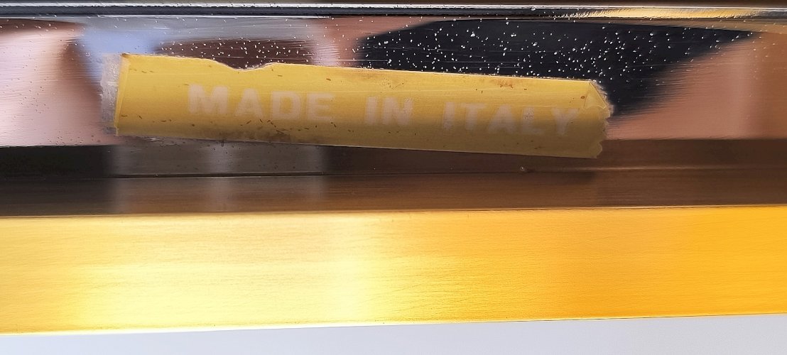 ✨✨✨ Renato Zevi - Magnifique grande console design 1970’s Renato Zevi chromée et dorée signée Made In Italy ✨✨✨