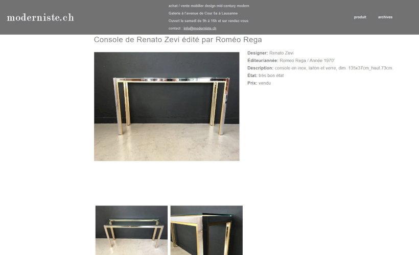 ✨✨✨ Renato Zevi - Magnifique grande console design 1970’s Renato Zevi chromée et dorée signée Made In Italy ✨✨✨