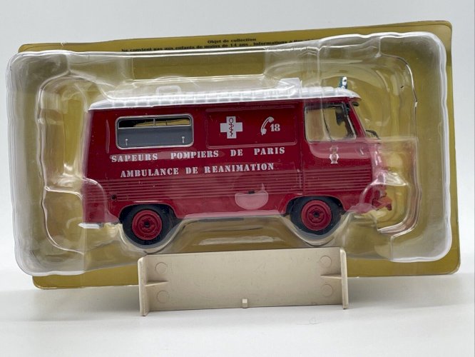 Peugeot J7 Ambulance De Réanination Paris Pompier 1/43 Collection Hachette