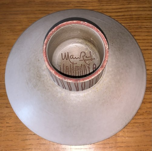 René Maurel céramique Vallauris coupe à décor incisé art rupestre 1950's