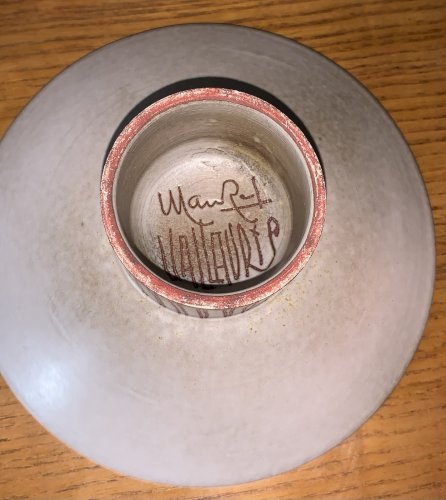 René Maurel céramique Vallauris coupe à décor incisé art rupestre 1950's