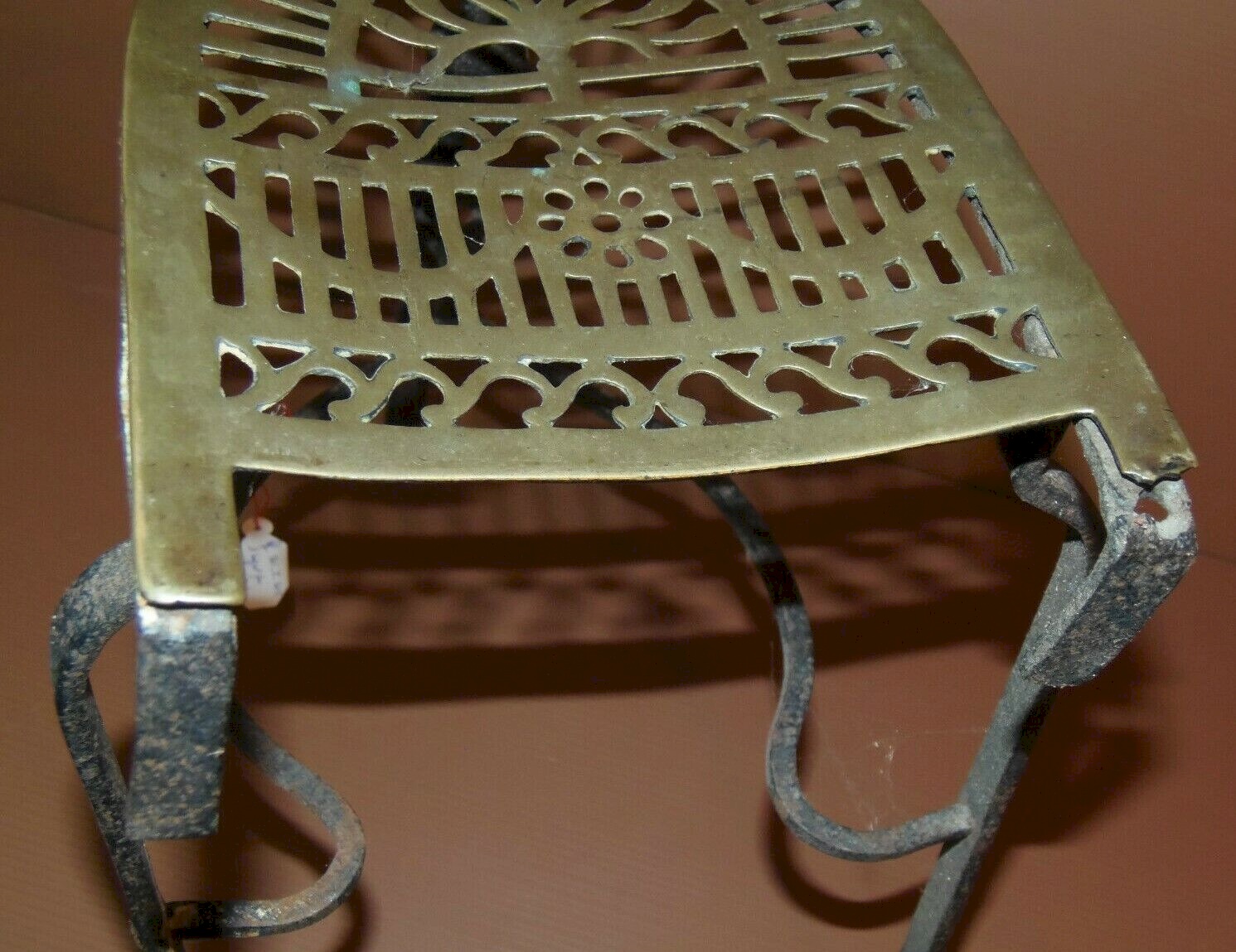 Repose-plat En Laiton - Motif Nœud/ruban - Style Louis XVI - 23 X 20 Cm
