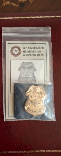 (Reproduction) Insigne de sergent de police de Peru Indiana Etats-Unis Göde