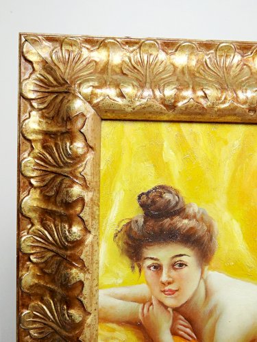 Reproduction "Nu au coussin" "La paresseuse" d'après Daniel Hernández Morillo