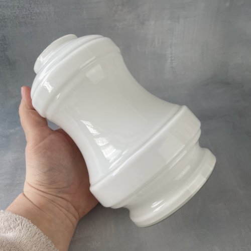 Réservoir de lampe à pétrole en verre opalin double paroi / vase Haut.~17cm