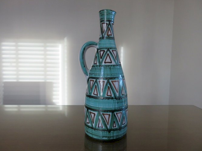 ROBERT PICAULT CARAFE PICHET EN CERAMIQUE EMAILLEE SIGNE ANNEES 50 60 VINTAGE 
