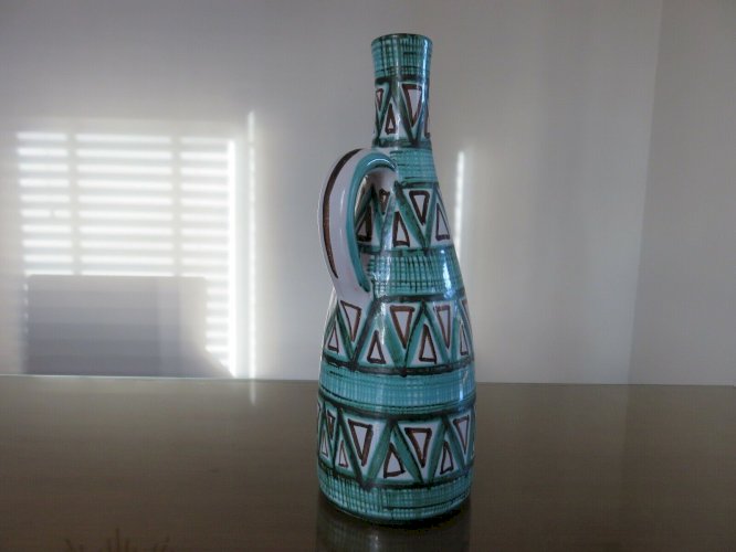 ROBERT PICAULT CARAFE PICHET EN CERAMIQUE EMAILLEE SIGNE ANNEES 50 60 VINTAGE 