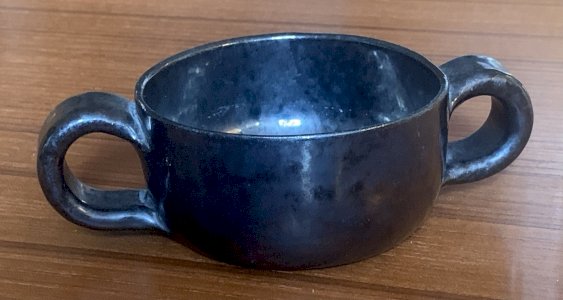 Robert Picault Vallauris bol noir à oreilles 1950's