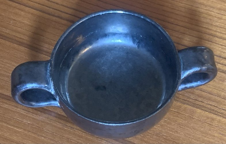 Robert Picault Vallauris bol noir à oreilles 1950's