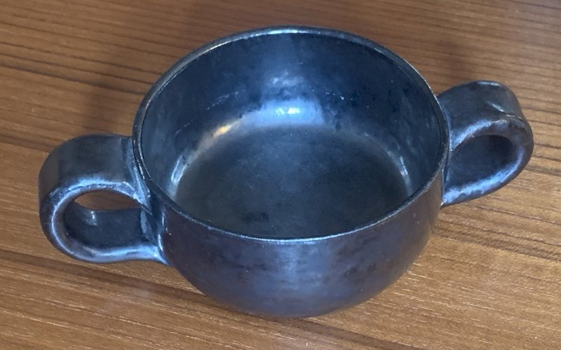 Robert Picault Vallauris bol noir à oreilles 1950's