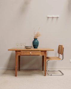 Romy, the light wooden farmhouse table No. 448