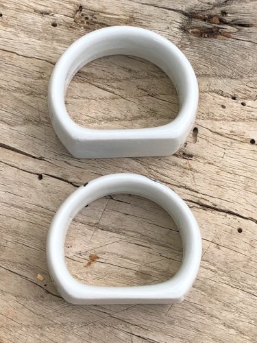 Ronds de serviettes en porcelaine Papy et Mamy
