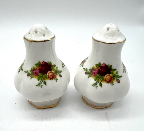 Royal Albert Old Country Roses – Salière et Poivrière en porcelaine anglaise