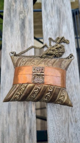 sac à main ancien années 30 en cuivre pour collection